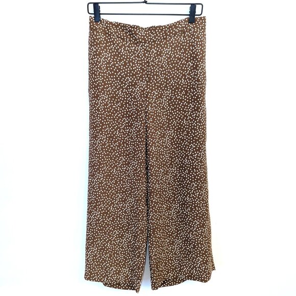 NWT J. Jill | Brown Polka Dot Wearever Easy-Care Woven Wide-Leg Crops | Size XS - Picture 6 of 13